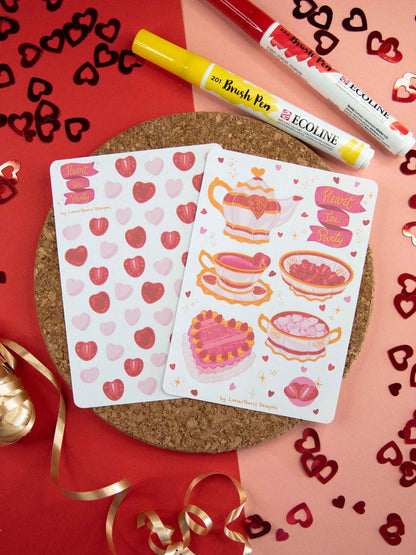 Heart Tea Party - Journal Stickers Set
