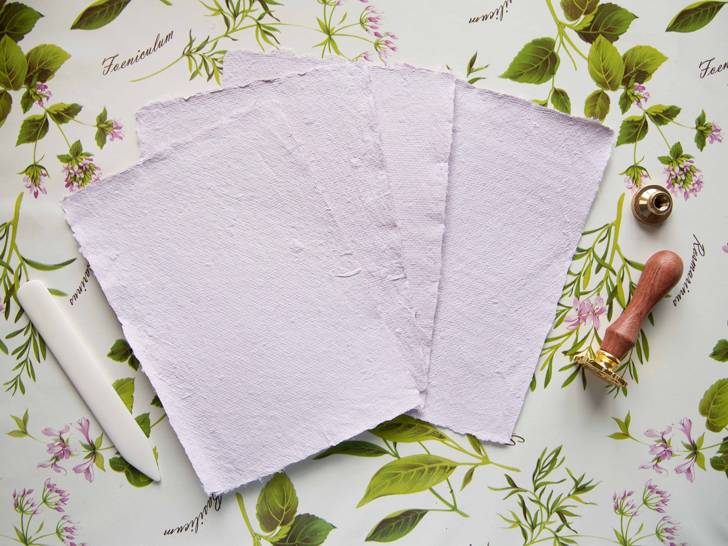 Light Pink Handmade Paper - 4 Sheets Set
