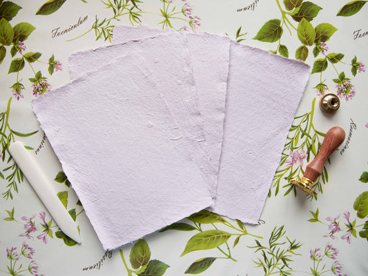 Light Pink Handmade Paper - 4 Sheets Set