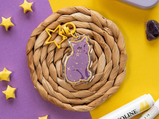 Artemis the Lilac Cat - Acrylic Keychain