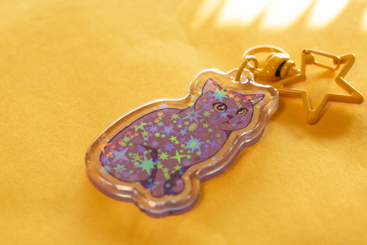 Artemis the Lilac Cat - Acrylic Keychain